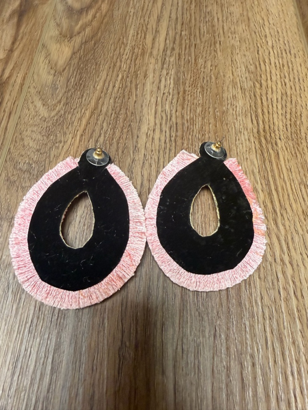 Boutique Pink Beaded Teardrop Fringe Earrings Boho Statement Post Seed Bead - Picture 3 of 6